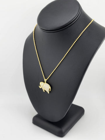 Brand New Sterling Silver 925 cz Elephant Necklace