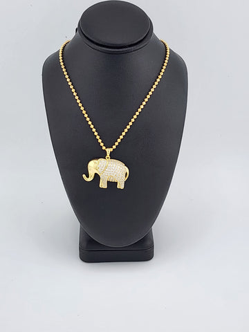 Brand New Sterling Silver 925 cz Elephant Necklace