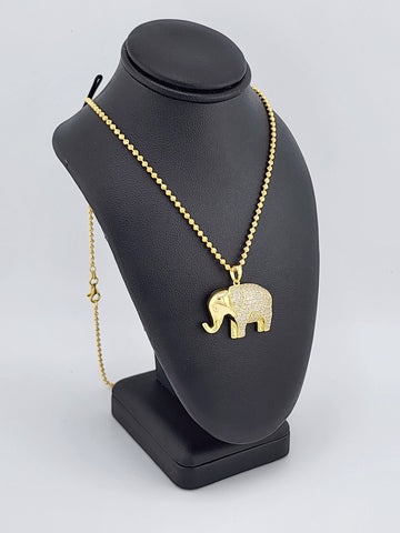 Brand New Sterling Silver 925 cz Elephant Necklace