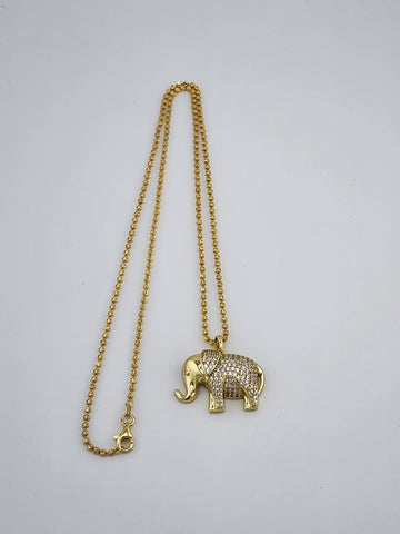 Brand New Sterling Silver 925 cz Elephant Necklace