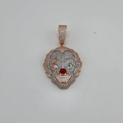 Brand New Sterling Silver 925 Rosa Gold Clown Pendant