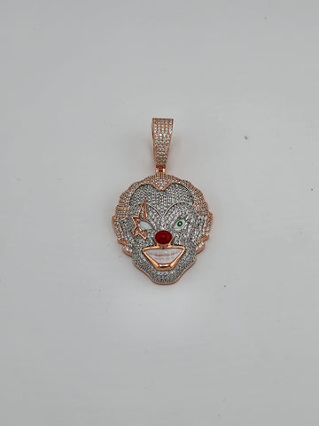 Brand New Sterling Silver 925 Rosa Gold Clown Pendant