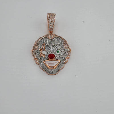 Brand New Sterling Silver 925 Rosa Gold Clown Pendant