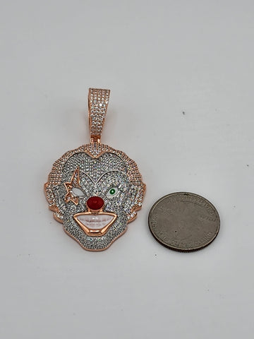 Brand New Sterling Silver 925 Rosa Gold Clown Pendant