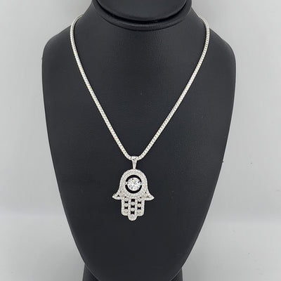 Brand New Sterling Silver 925 Hamsa Necklace