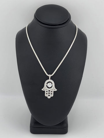 Brand New Sterling Silver 925 Hamsa Necklace