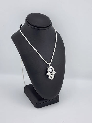 Brand New Sterling Silver 925 Hamsa Necklace