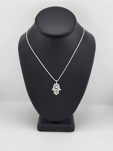 Brand New Sterling Silver 925 Hamsa Necklace