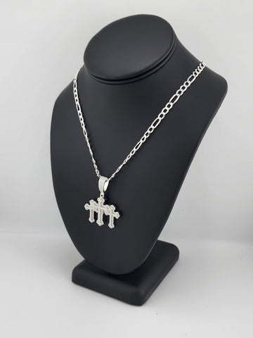 Brand New Sterling Silver 925 Triple Cross Necklace