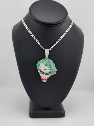 Brand New Sterling Silver 925 Joker Face Necklace