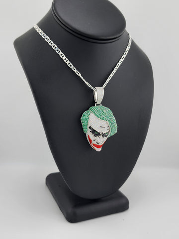 Brand New Sterling Silver 925 Joker Face Necklace