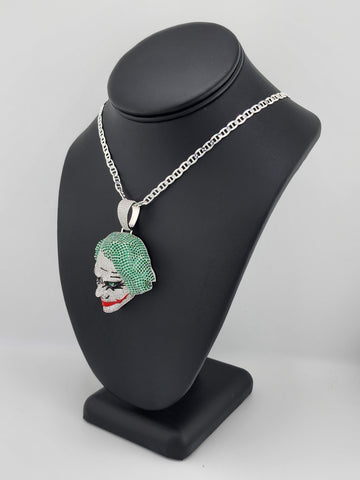 Brand New Sterling Silver 925 Joker Face Necklace