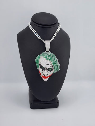 Brand New Sterling Silver 925 Joker Face Necklace