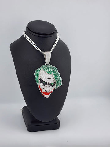 Brand New Sterling Silver 925 Joker Face Necklace