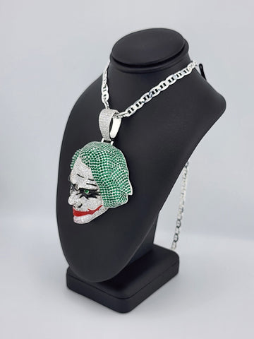 Brand New Sterling Silver 925 Joker Face Necklace