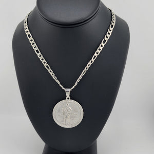 Brand New Stainless Steel Double Side Saint Images Necklace