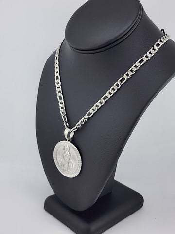 Brand New Stainless Steel Double Side Saint Images Necklace