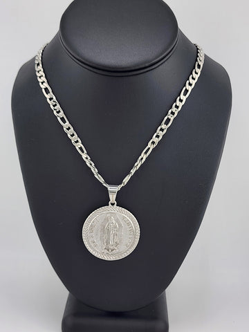 Brand New Stainless Steel Double Side Saint Images Necklace