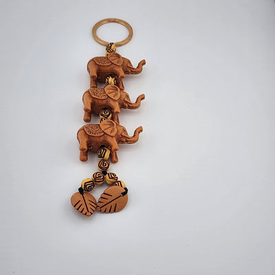 Brand New Three Elephants Keychain