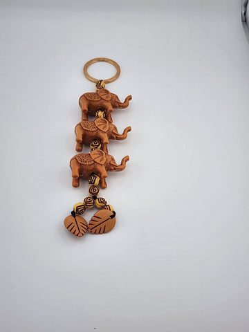 Brand New Three Elephants Keychain