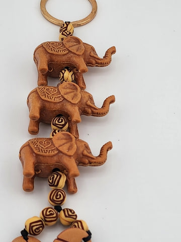 Brand New Three Elephants Keychain