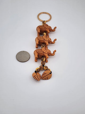 Brand New Three Elephants Keychain