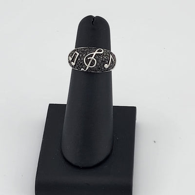 Brand New Sterling Silver 925 Music Notes Ring