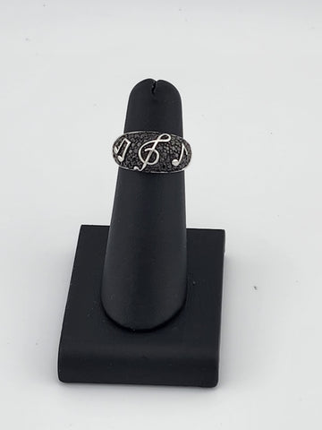 Brand New Sterling Silver 925 Music Notes Ring