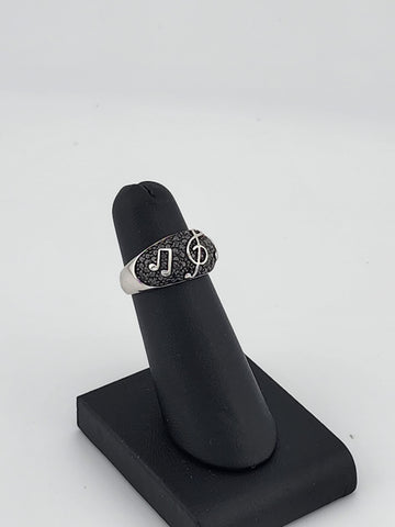 Brand New Sterling Silver 925 Music Notes Ring