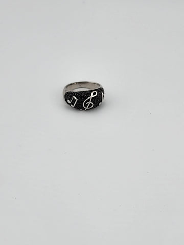 Brand New Sterling Silver 925 Music Notes Ring