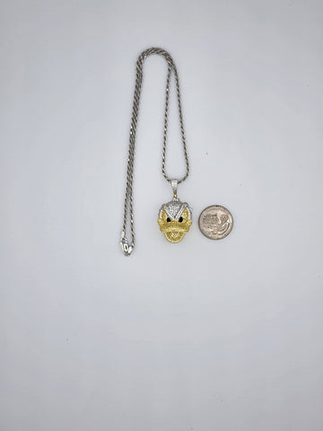 Brand New Sterling Silver 925 Angry Donald Necklace