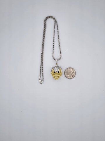 Brand New Sterling Silver 925 Angry Donald Necklace