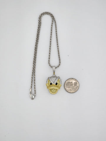 Brand New Sterling Silver 925 Angry Donald Necklace