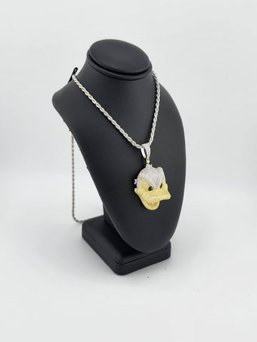 Brand New Sterling Silver 925 Angry Donald Necklace