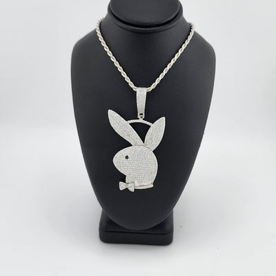 Brand New Sterling Silver 925 Bunny Face Necklace