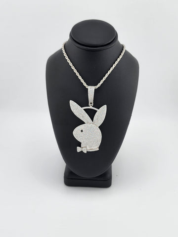 Brand New Sterling Silver 925 Bunny Face Necklace