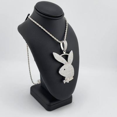 Brand New Sterling Silver 925 Bunny Face Necklace