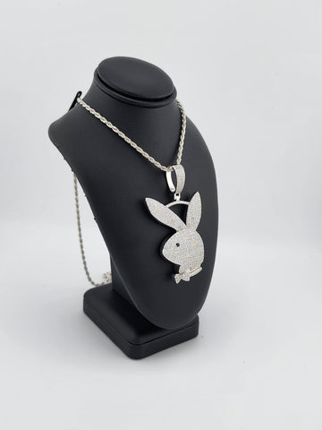 Brand New Sterling Silver 925 Bunny Face Necklace