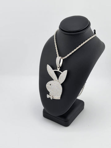 Brand New Sterling Silver 925 Bunny Face Necklace