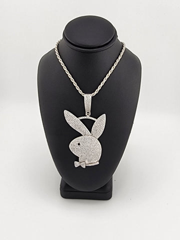 Brand New Sterling Silver 925 Bunny Face Necklace