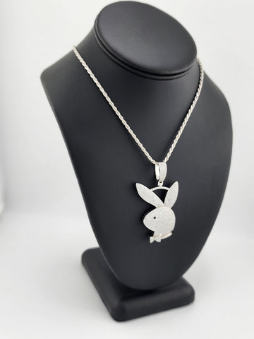 Brand New Sterling Silver 925 Bunny Face Necklace