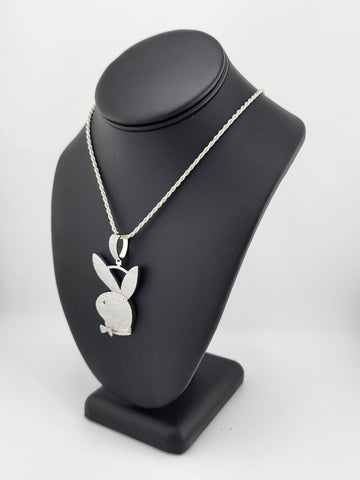 Brand New Sterling Silver 925 Bunny Face Necklace