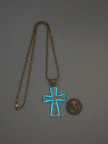 Brand New Sterling Silver 925 Blue Cross Necklace