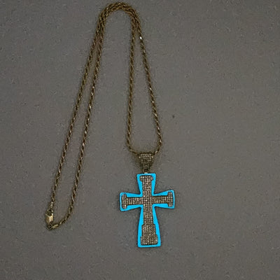 Brand New Sterling Silver 925 Blue Cross Necklace