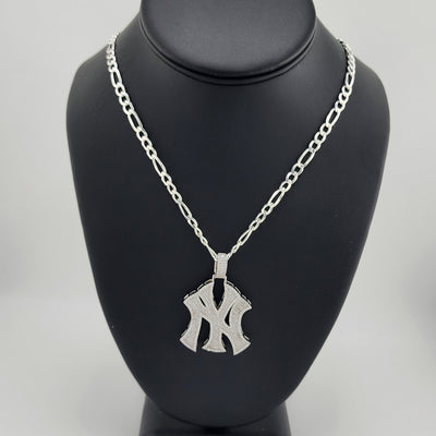 Brand New Sterling Silver 925 New York Yankee Necklace