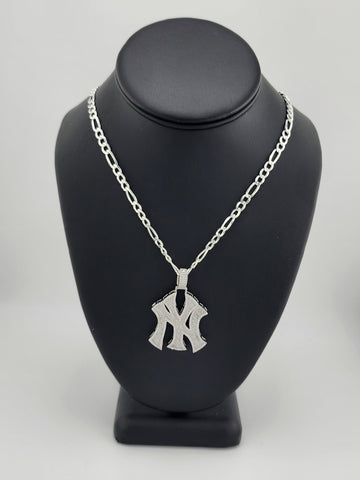 Brand New Sterling Silver 925 New York Yankee Necklace