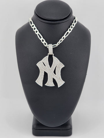 Brand New Sterling Silver 925 New York Yankee Necklace