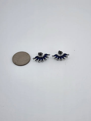 Brand New Sterling Silver 925 Blue gemstone cz Earrings