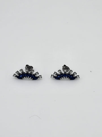 Brand New Sterling Silver 925 Blue gemstone cz Earrings