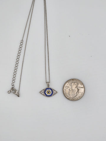 Brand New Sterling Silver 925 Evil Eye Necklace